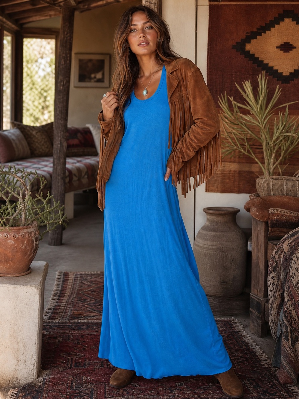 322 • Royal Blue Maxi Tank Dress